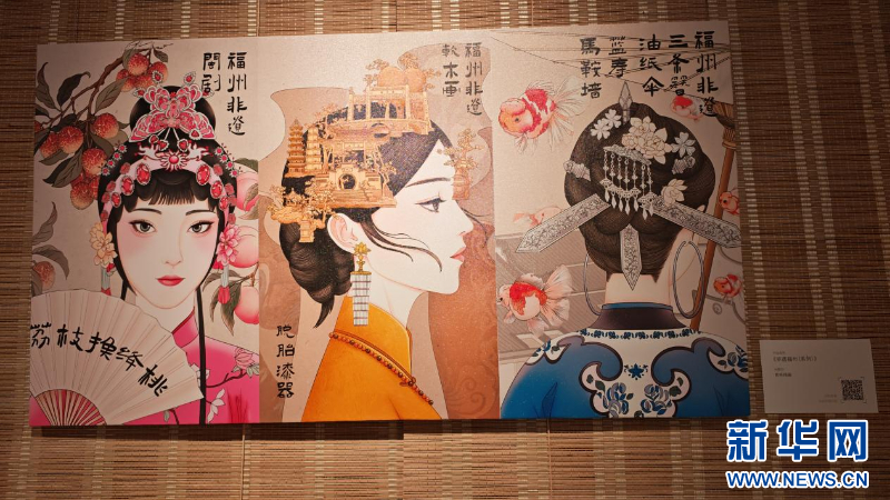每一幅作品都是一扇展示福州的窗口。新华网 刘丰 摄